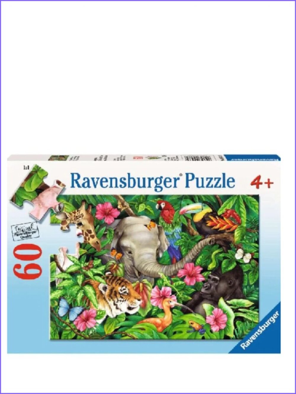 Ravensburger- 60 Piece Puzzle -Tropical Friends Animals New In Box